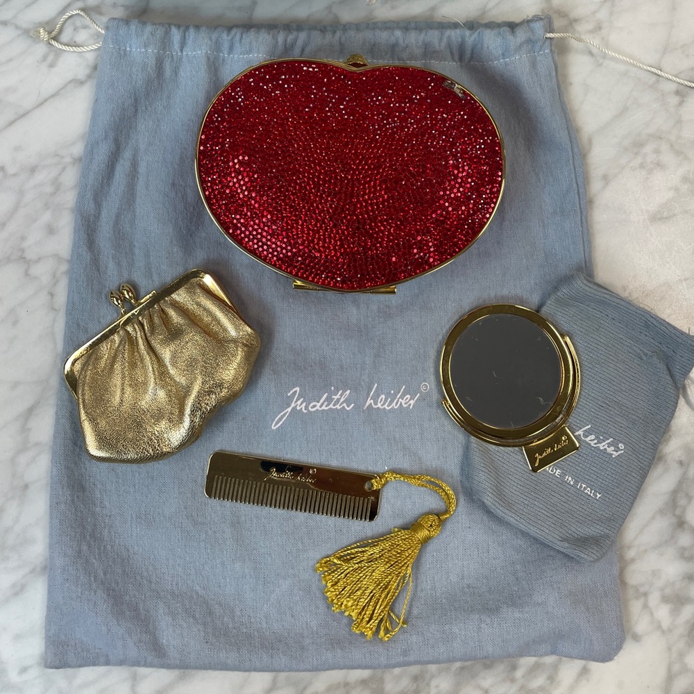 Judith Leiber Red Crystal Heart Bag